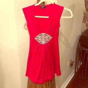 Red and stone tunic top! Gorgeous!